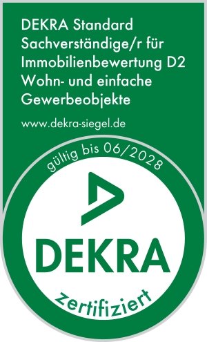DEKRA-Siegel: Standard-Sachverständiger Immobilienbewertung D2, gültig bis 06/2028